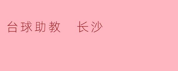 台球助教 长沙